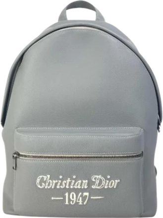 Dior Pre-owned Leather dior-bags - Dames - Vintage Rugzakken - Grijs - ONE Size - Leer - Vintage