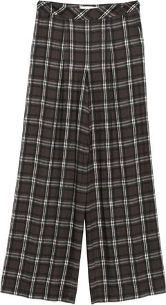 Ermanno Scervino Pantaloni a quadri con pieghe - Marrone