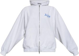 Balenciaga Hooded Sweatshirt - Dames - Vesten met rits - Wit - M - Katoen - Hoodies & sweatvesten