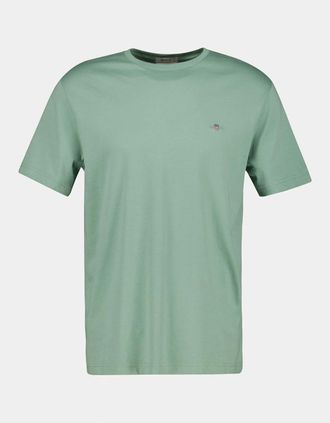 GANT Mens GANT Mens Regular Fit Short Sleeve Shield Logo T-Shirt - 308 Surplus Mint - Green - Size: 40