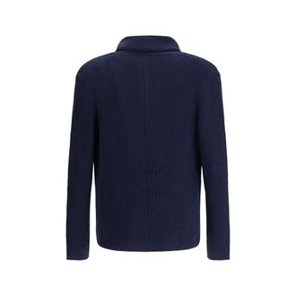 Brunello Cucinelli Mens Blue Cotton Cardigan Clothing