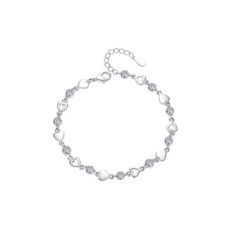 Generic Bracelet Fashion Silver Plated Hand Jewelry Shaped Bracelets Stunning Ladies Korean Zirconia Crystal Bracelets Show The Elegant Charm Let You Become T