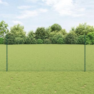 Berkfield Home Welded Wire Fence with 5 U Posts Green 1.4x10 m Steel