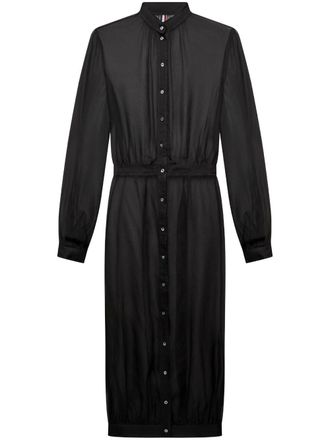 Thom Browne Abito midi semi trasparente - Nero