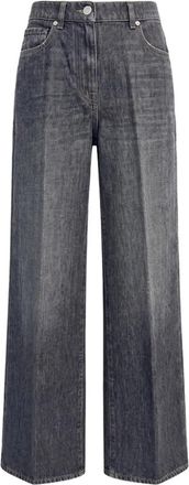PESERICO Wide Jeans - Dames - Loose Fit Jeans - Grijs - 2XS - Katoen - Jeans