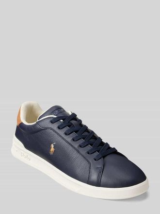 Polo Ralph Lauren Sneaker mit Logo Stitching aus echtem Leder in Dunkelblau, Gr&ouml;&szlig;e 40