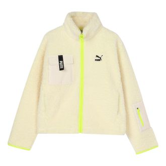 Puma (WMNS) PUMA Trail sherpa FZ Jacket Minimalistic logo lambs wool Zipper Creamy White 928727-01