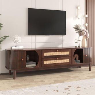 OEM Mueble De Tv De Madera, Con 2 Puertas Y 2 Cajones, Estilo R&uacute;stico Natural, Mueble De Sal&oacute;n, 170 X 49 X 46 Cm