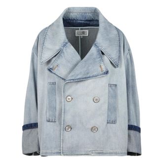 Maison Margiela Denim Jackets, female, Blue, Size: M Denim Peacoat