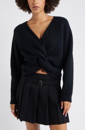 Open Edit Twist Reversible Sweater in Black at Nordstrom Rack, Size Xx-Small