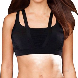 TLF Apparel Strappy Devant Low Impact Bra In Black