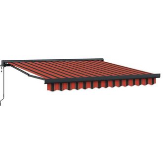 vidaXL Toldo Retr&aacute;ctil Naranja Y Marr&oacute;n 350 X 250 Cm Tela, Metal Vidaxl