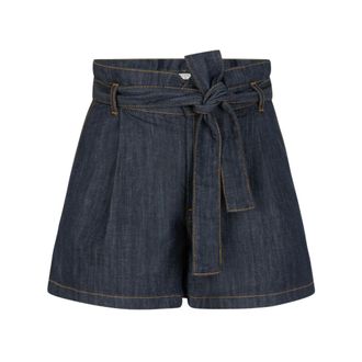 Dante6 Indigo Denim Shorts met Elastische Taille - Dames - Korte broeken - Blauw - Maat: XS Denim