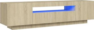 vidaXL Mueble De Tv Con Luces Led Roble Sonoma 160x35x40 Cm Vidaxl