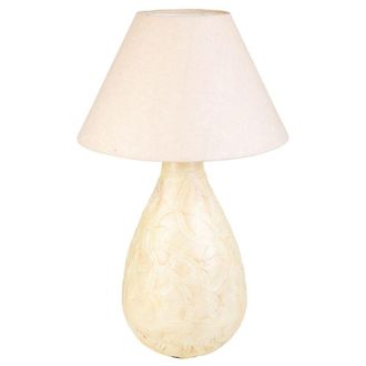 Wanderlust Deco L&aacute;mpara de mesa de metal color crema 33x33x60