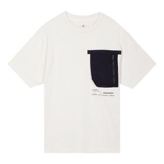 Nike Jordan Mens Air Jordan 23 Engineered Contrasting Colors Pocket Round Neck Casual Short Sleeve Phantom White Gray T-Shirt DM1389-030