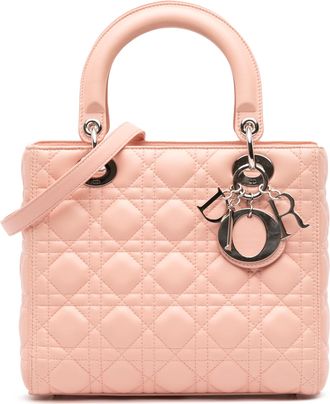 Dior Pre-owned Womens Lady Top Handle Bag - Pink Leather - One Size