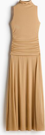 H&M Meshkleid mit Raffungen - Beige