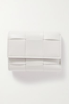 Bottega Veneta Portafoglio In Pelle Con Motivo Intrecciato Cassette - Bianco