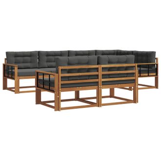 vidaXL Conjunto De Sof&aacute;s De Exterior 7 Pcs Natural Y Antracita Vidaxl