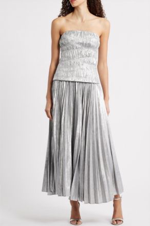 Acler Rockland Midi Dress In Dove Metallic