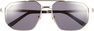 Cartier 60mm Polarized Pilot Sunglasses in Gold2 at Nordstrom