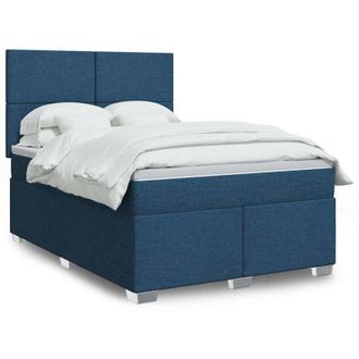 vidaXL Vidaxl - Cama Box Spring Con Colch&oacute;n Tela Azul 140x190 Cm
