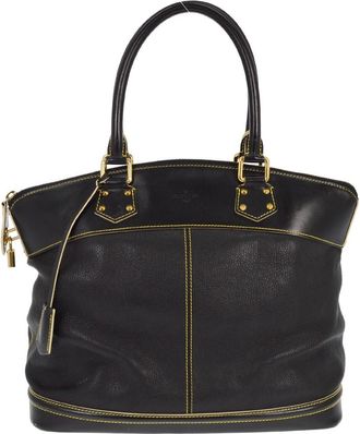 Louis Vuitton Suhali Lockit Handbag Leather Black Leather Handbag (Pre-Owned)