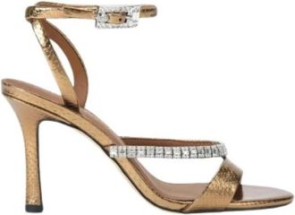 Kurt Geiger Sandalen met hoge hak - Dames - Sandalen met hakken - Bruin - 40 EU - Leer - Schoenen