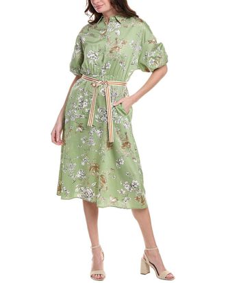 Marella Iblues Puff Sleeve Midi Dress