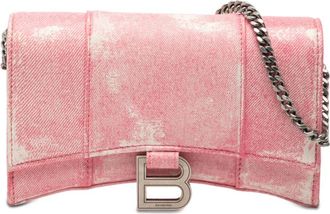 Balenciaga Pre-owned Balenciaga Nappa Denim Printed Hourglass Wallet on Chain YIQXE6FR5WORDQS4
