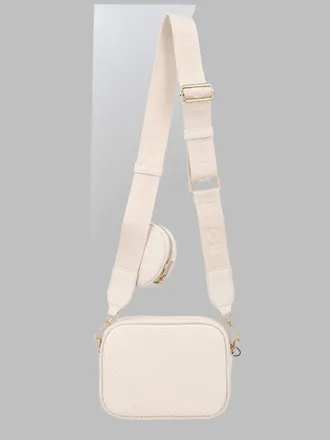 HUGO BOSS Removable Pouch Set Crossbody Bag - Ivory