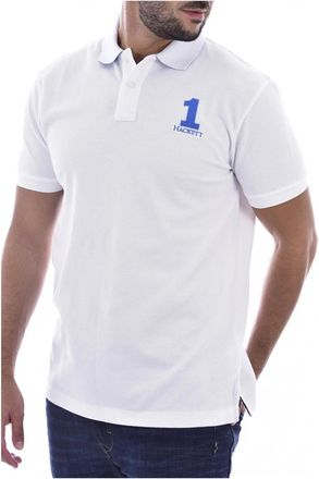 Hackett Pique pique met geborduurd logo - Heren - Polos - Wit - XS - Katoen - Tops