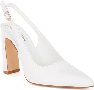 London Rag Sarka Block Heel Slingback Pump in White at Nordstrom Rack, Size 7