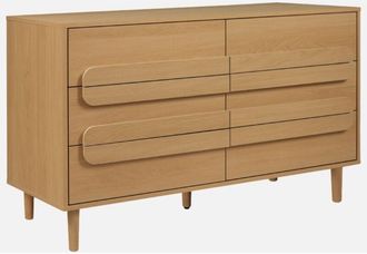 Sweeek C&oacute;moda Vintage Con Efecto Madera Y 6 Cajones