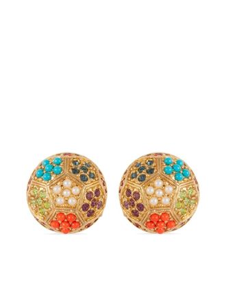 Susan Caplan Vintage Orecchini a clip DOrlan con cristalli Pre-owned anni 80 - Oro