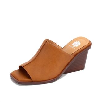 Yellow Box Womens Vellore Wedge Sandal In Tan