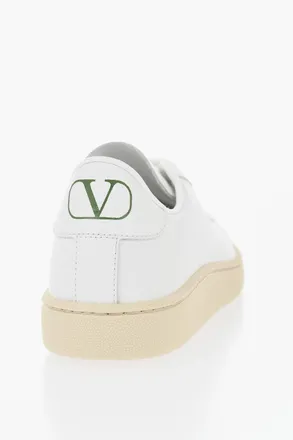 Valentino Low Leather Sneakers with Rubber Sole Valentino