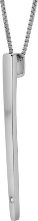 LuvMyJewelry Kira Sterling Silver 0.08 Ct Diamond Bar Pendant