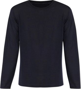 Sease Sease, Tops, Heren, Blauw, L, Wol, T-Shirt LS