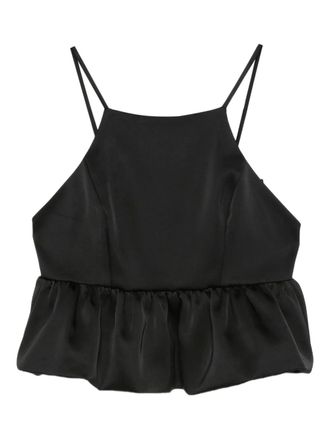 Sandro ruffled camisole top - women - Polyester/Polyester - 0 - Black
