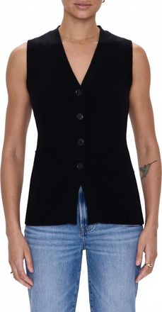 Pistola Denim Audra Vest Cardigan Sweater In Noir