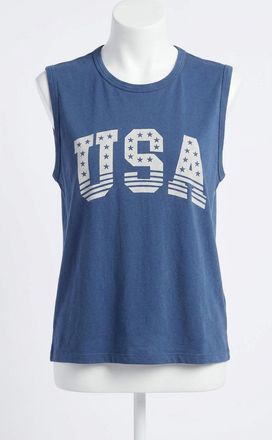 Z Supply Stars And Stripes Muscle Tank In True Navy