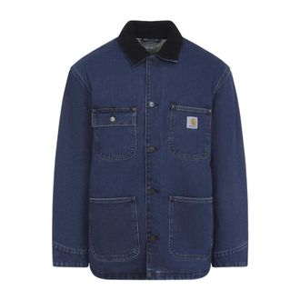 Carhartt Work in Progress Carhartt Wip, Denim Jackets, male, Blue, Size: S Blue Chore Coat Aw25