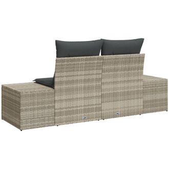 vidaXL Sof&aacute; De Jard&iacute;n Gris 123 X 62 X 69cm Rat&aacute;n Sint&eacute;tico Vidaxl