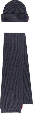 Dsquared2 Grijze Wollen Sjaal en Hoed Set - Blijf Warm en Stijlvol - Heren - Wintersjaals - Grijs - ONE Size - Wol - Accessoires