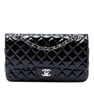 Chanel Pre-owned Vintage Double Flap Schoudertas - Dames - Pre-owned - Zwart - Maat: ONE Size Leer