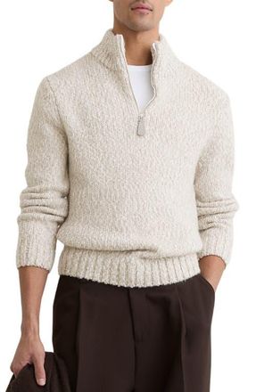 Reiss Seb Marled Quarter Zip Sweater in Grey Marl at Nordstrom, Size X-Large