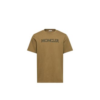 Moncler Moncler Logo Print Cotton T-shirt, Men, Green, Size: 3xl