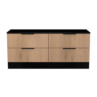 Welcome Furniture Alaska Ready Assembled 4 Drawer Bed Box in Slat Effect & Black - Welcome Furniture | TJ Hughes